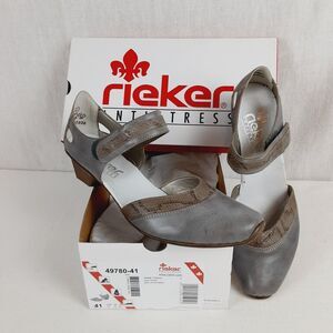 Rieker Antistress Womens Grey Combination Size 9.5 Wedge Mary Jane Shoes EUR 41